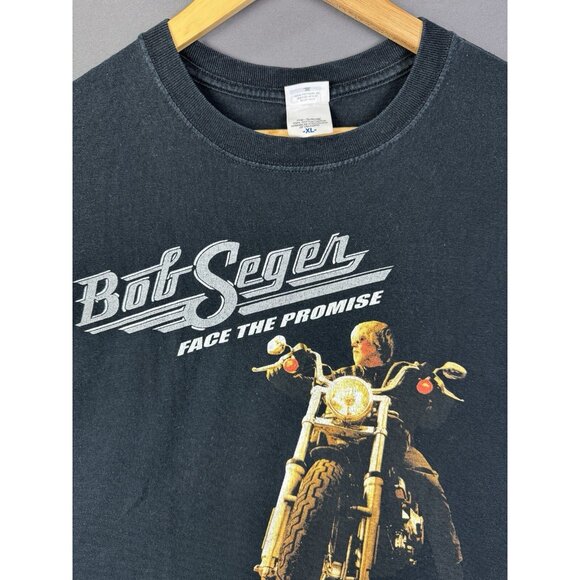 Vintage Y2K Bob Seger Face The Promise Band Tee Album Concert Tour Black XL Tee - Picture 3 of 10